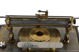 Automatic Typewriter Closeup with carriage raised